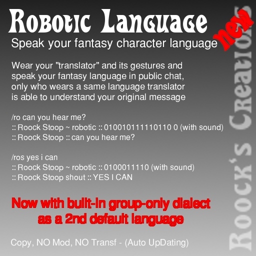 Translator 3.0 Robotic Language (Sound) PLUS (With group-only Babbler)