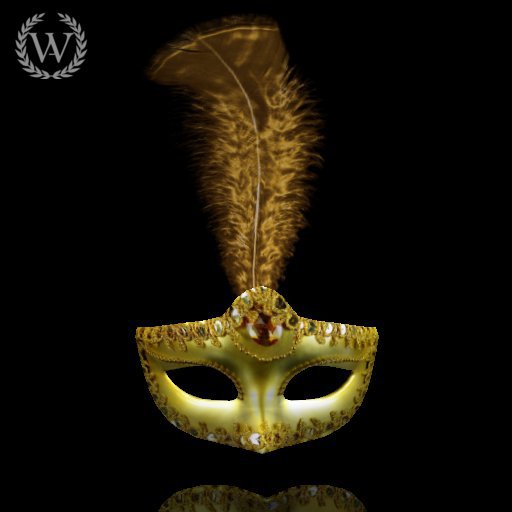 golden mask with feather / mascara dorada con pluma PACKED