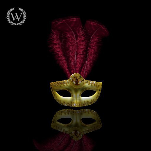 golden mask red feathers / mascara dorada y plumas rojas PACKED