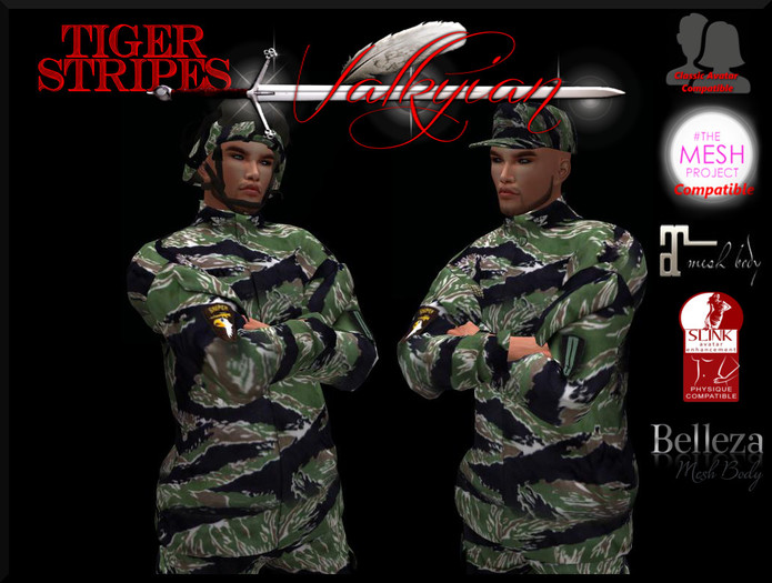 ~Valkyrian~ Tiger Stripes FitMesh_Mens Uniform XL(boxed)