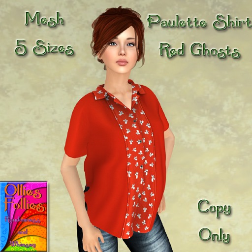 Paulette Shirt Red Ghosts ~OF~