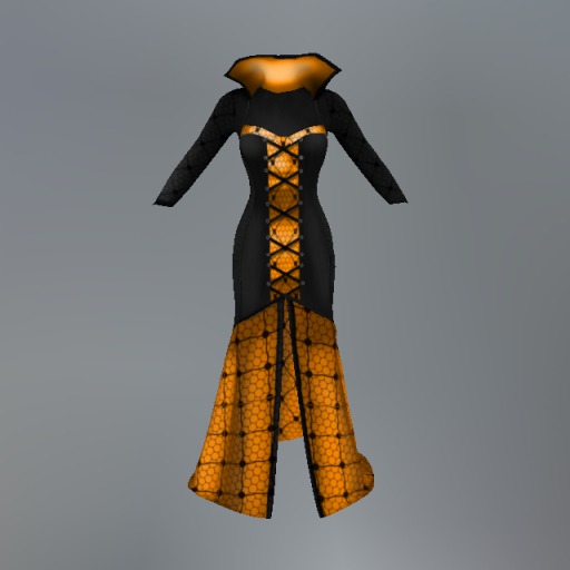 Orange Gothic Lace Mesh Dress box