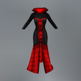 Red Gothic Lace Mesh Dress