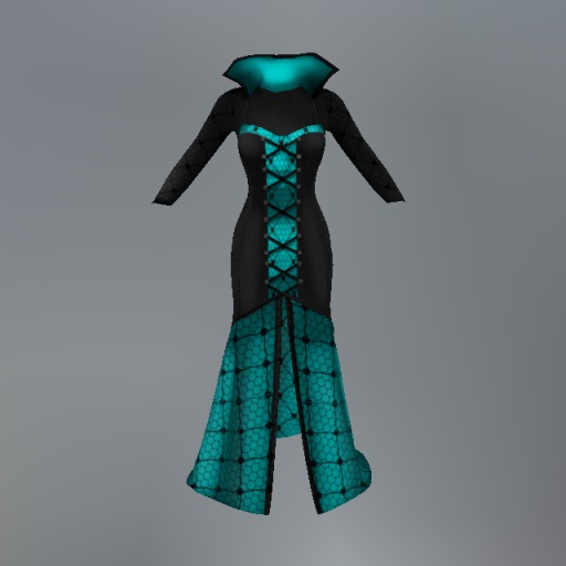 Aqua Gothic Lace Mesh Dress