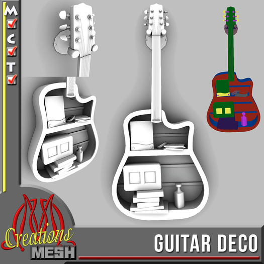 Second Life Marketplace Guitar Decoration FULL PERM MESH