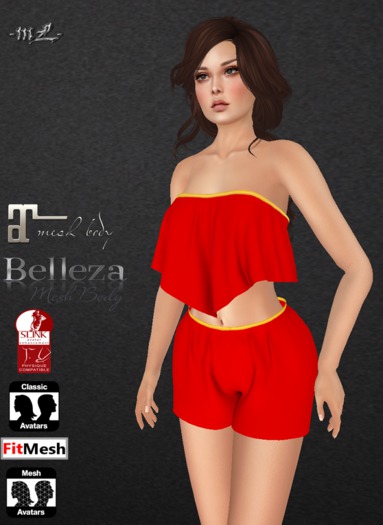 -mL- Lucia Outfit (Maitreya/Belleza/Slink/Fitmesh) - Red