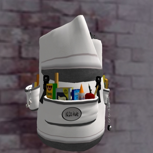 *M.O.L*  white & gray backpack