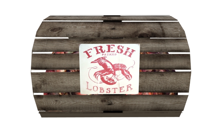 Fresh Lobster Trap Crate Seaside Nautical Decor