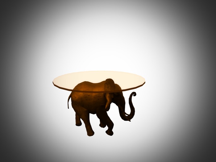 Elephant Glass Coffee Table (brown) Boxed