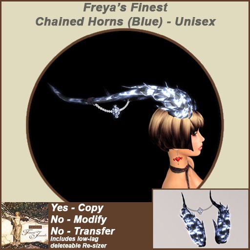 Freya's Finest Chained Horns - Blue (UNISEX)