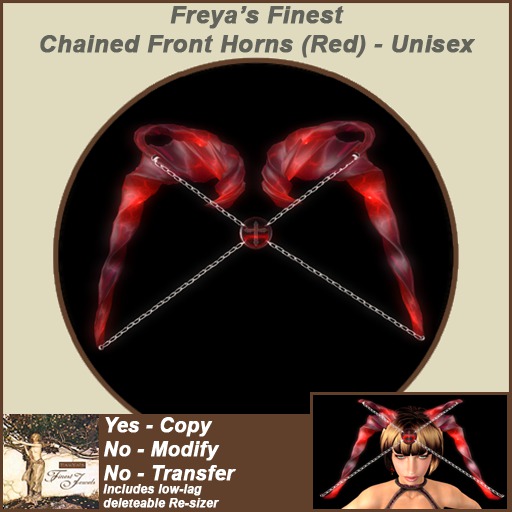 Freya's Finest Chained Front Horns - Red (UNISEX)