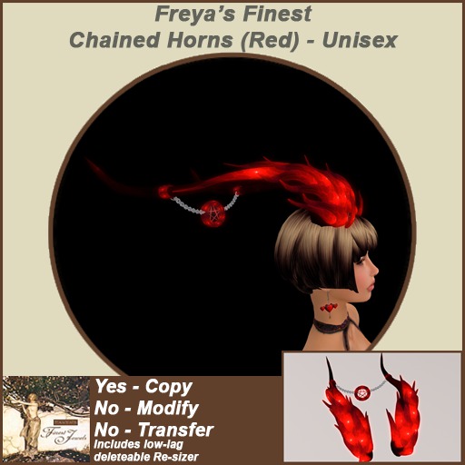 Freya's Finest Chained Horns - Red (UNISEX)