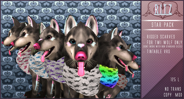 [Ritz] Timber Wolf Rigged Scarves Star Pack