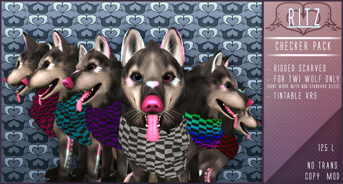 [Ritz] Timber Wolf Rigged Scarves Checker Pack