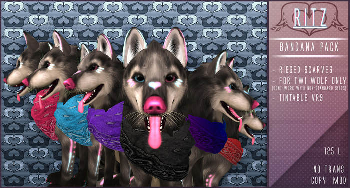 [Ritz] Timber Wolf Rigged Scarves Bandana Pack