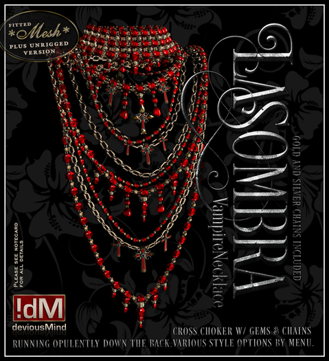 !dM deviousMind "Lasombra" **RUBY** Vampire Necklace 