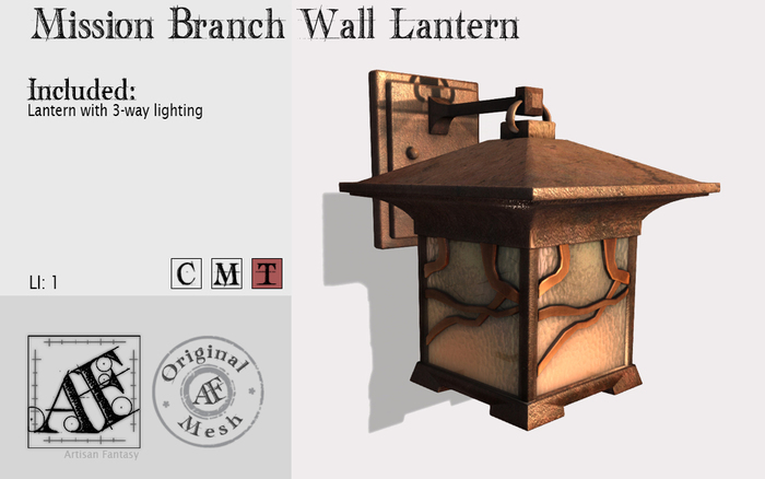 *AF* Mission Branch Wall Lantern