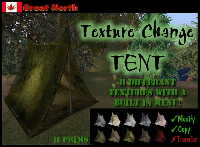 *Great North* Camping Tent - w/Texture Change Menu