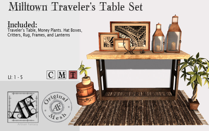 *AF* Milltown Traveler's Table Set (Wear Me)
