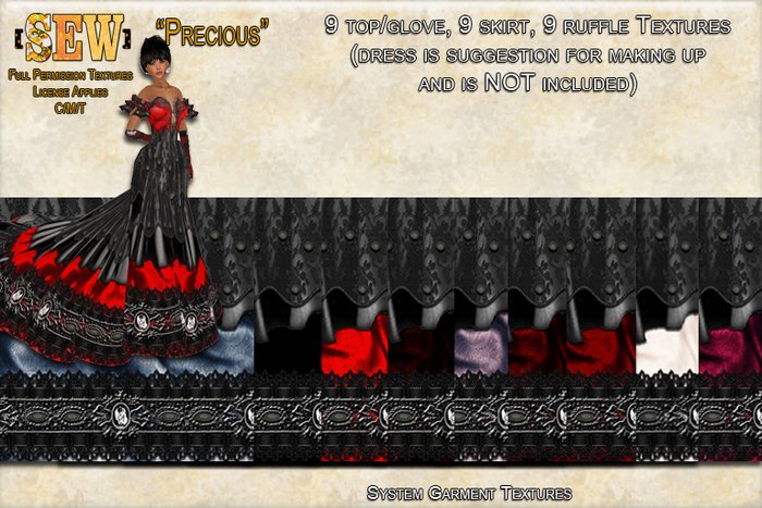 [SEW] Full Permission Textures for System Garment Templates - Precious