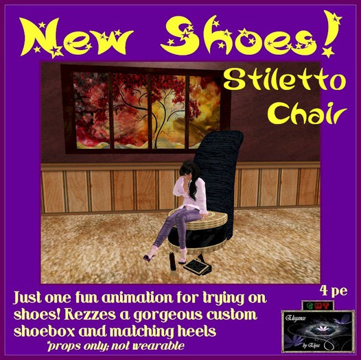 *EbE* "New Shoes!" Stiletto Chair (jeweled black) (wear me)