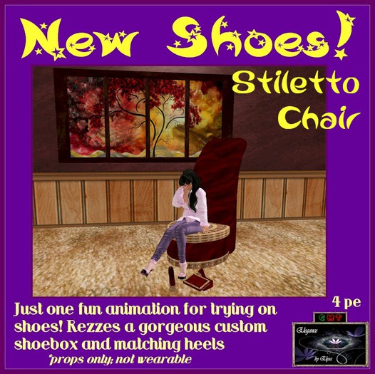 *EbE* "New Shoes!" Stiletto Chair (jeweled red)