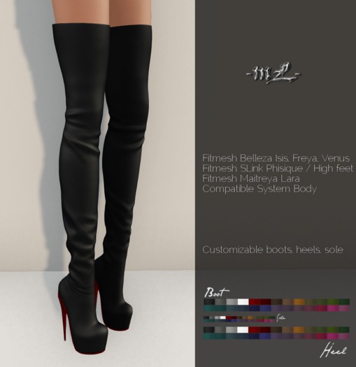-mL- Nuria Boots (Maitreya/Isis/Freya/Venus/Slink) HUD26texture