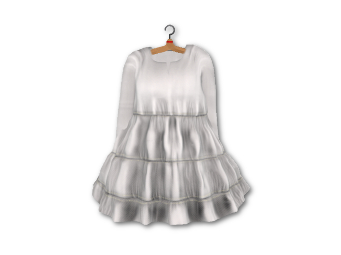 {amiable}Mesh Baby-doll Flared One-piece(White)