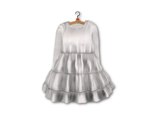 {amiable}Mesh Baby-doll Flared One-piece(White)