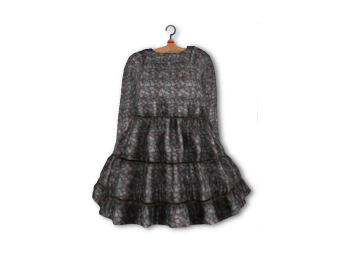 {amiable}Mesh Baby-doll Flared One-piece(Flower01)