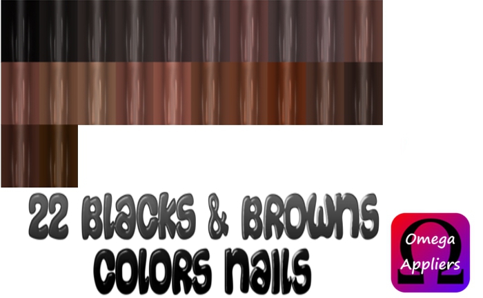 Omega Blacks & Browns 22 Fingernails & Toenails Fat Pack