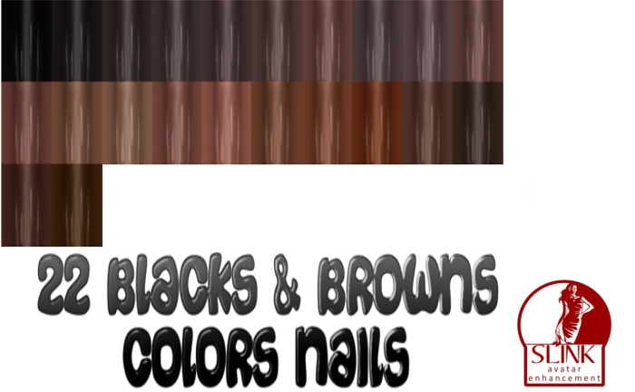 Slink Blacks & Browns 22 Fingernails & Toenails Fat Pack
