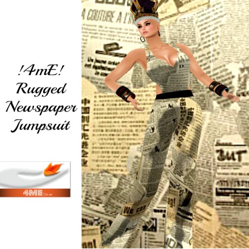 !4mE! Rugged Newspaper Jumpsuit