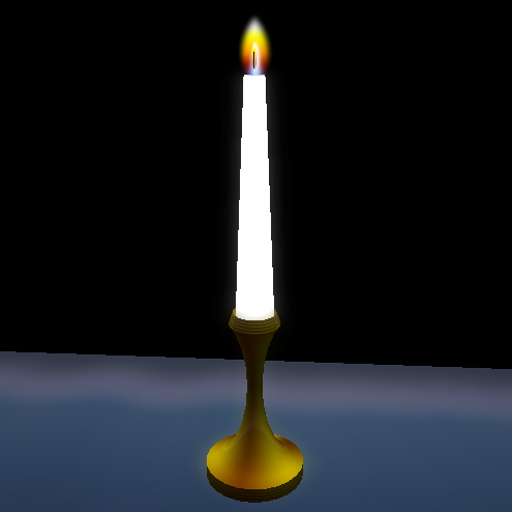 White Candle in Golden Candlestick