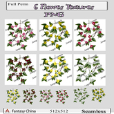 Fantasy China 6 flowers png textures