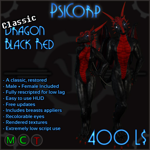 PsiCorp Classic Dragon Avatar - Black Red