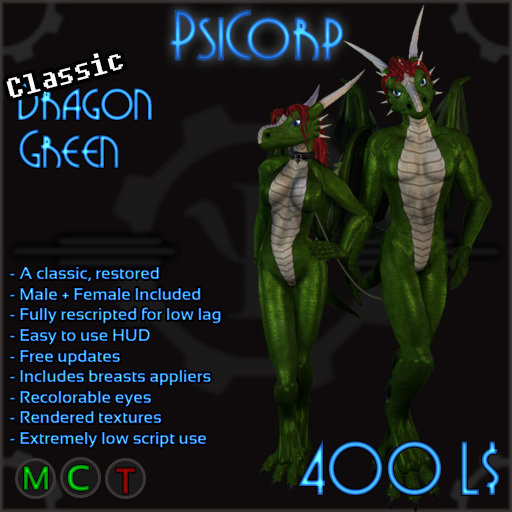 PsiCorp Classic Dragon Avatar - Green