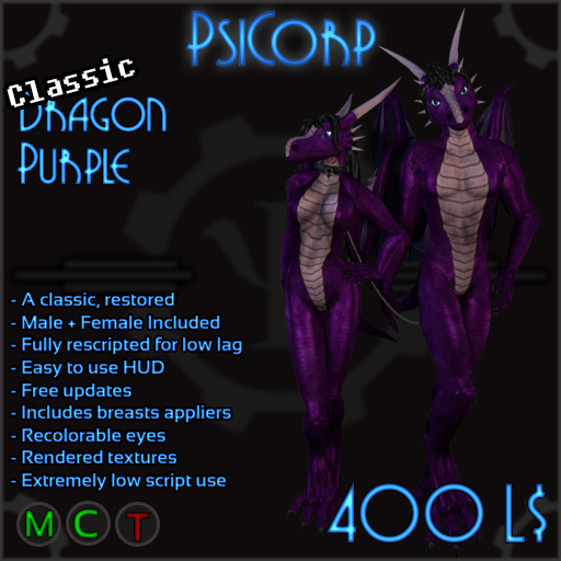 PsiCorp Classic Dragon Avatar - Purple