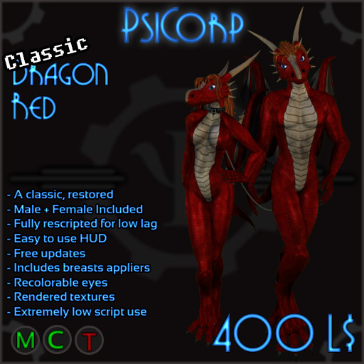 PsiCorp Classic Dragon Avatar - Red
