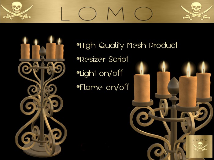 [ IBAN ] MESH Candelabra Christmas Golden Creamy