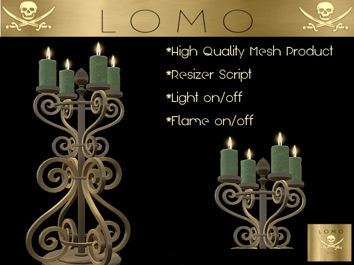 [ IBAN ] MESH Candelabra Christmas Gold Green light