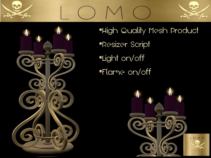 [ IBAN ] MESH Candelabra Christmas Gold Purple dark