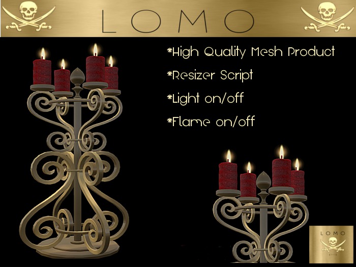 [ IBAN ] MESH Candelabra Christmas Gold Sparkles Red