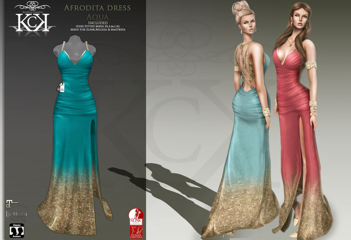 :::KC::: Afrodita Dress Aqua