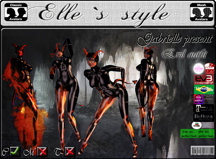 Elle`s style Evil outfit mesh&clasic avatar