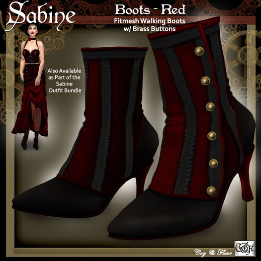 C&F Sabine Striped FitMesh Boots - RED