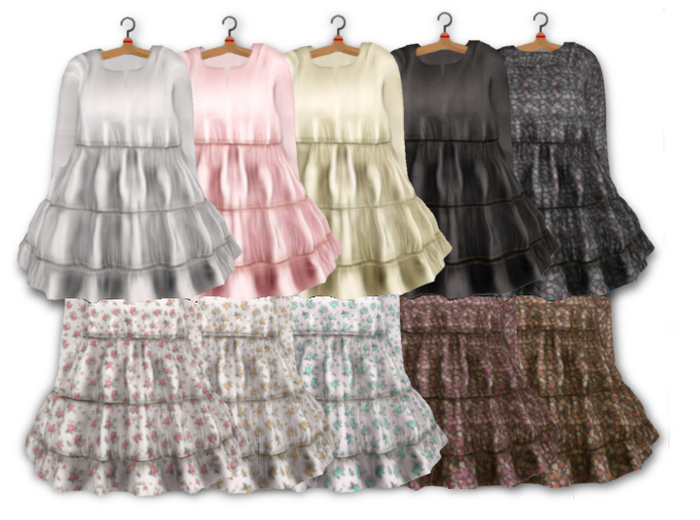 {amiable}Mesh Baby-doll Flared One-piece(FAT PACK)