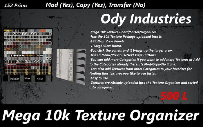 Mega 10k Texture Organizer Board 