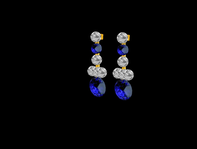 Gold Saphire Earings