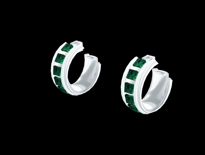 Silver Emerald Earrings
